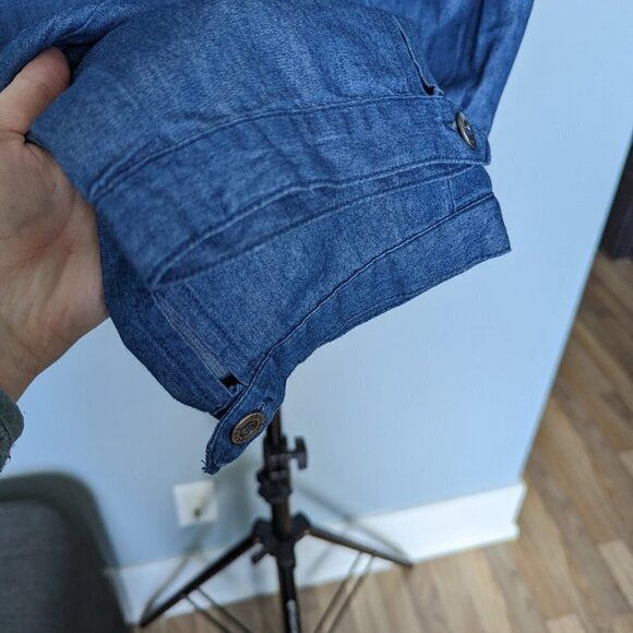 Tahari Belted Jogger Ankle Pants Blue Chambray - Picture 5 of 12